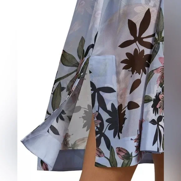 Ted Baker Blue Ruffled Smocked Coverup Dress - Picture 5 of 8